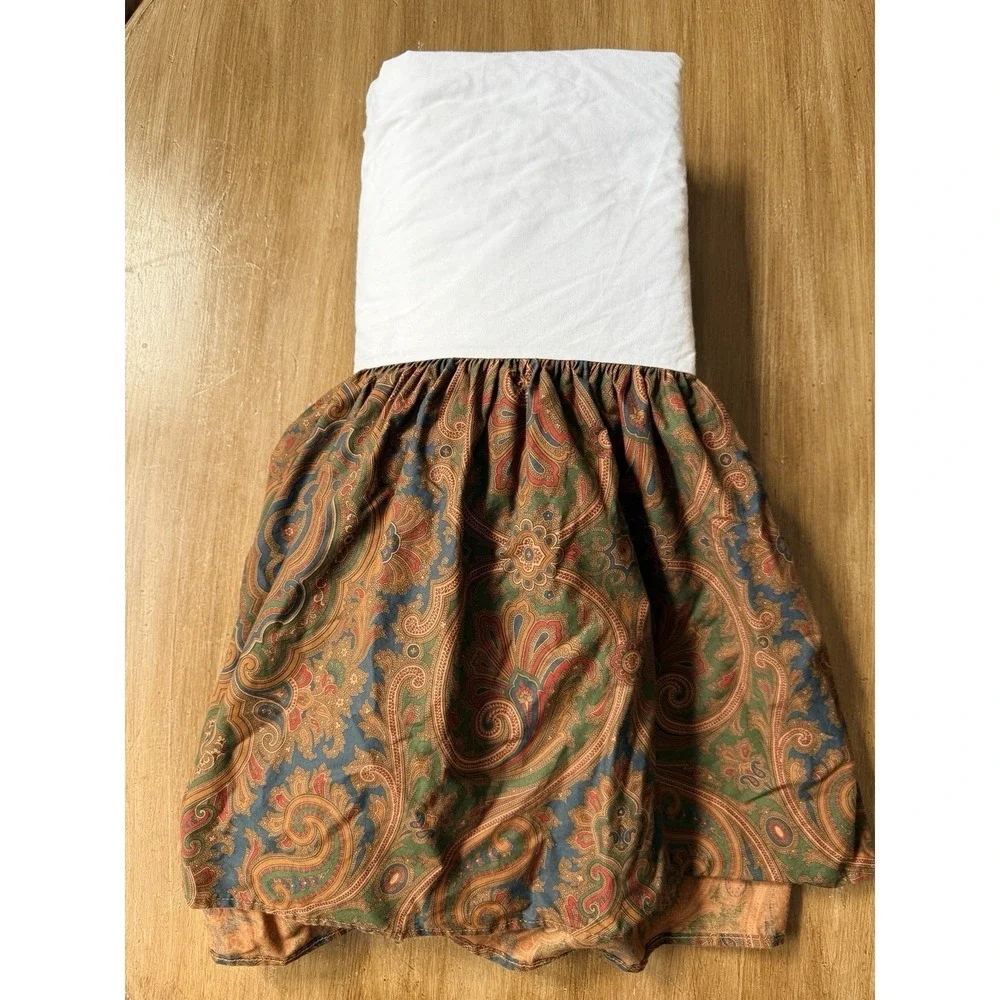 Vintage Ralph Lauren Brianna Paisley Bedskirt Blue Label, Queen Size